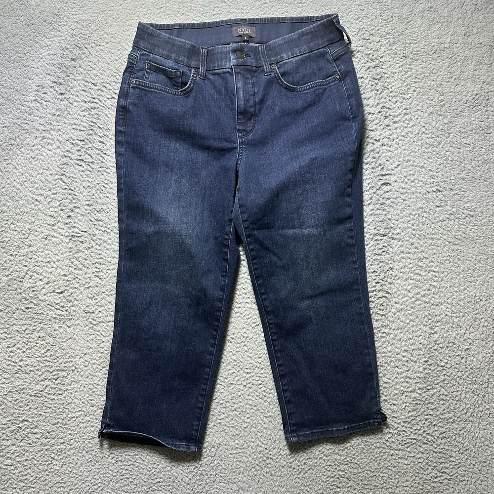 NYDJ Waist‎ Match Jeans Women's Small Relaxed Straight Leg Blue Denim Stretch